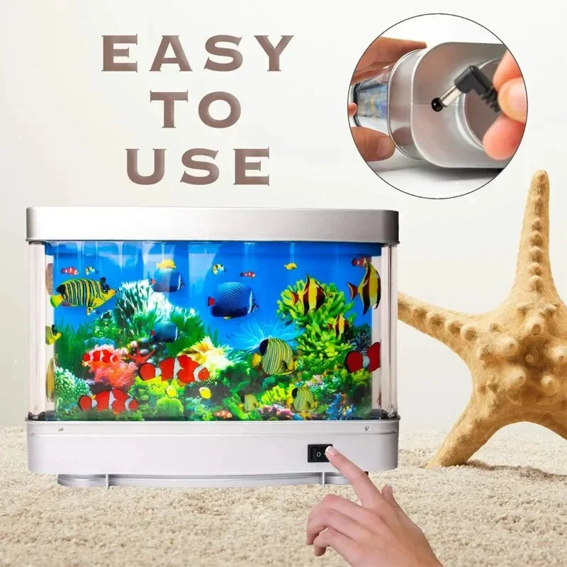 Tropical Fish Tank Lamps Artificial Aquarium Decor Virtual Ocean in Motion Night Light For Children Halloween Christmas Gift Toy - The Kings Lots