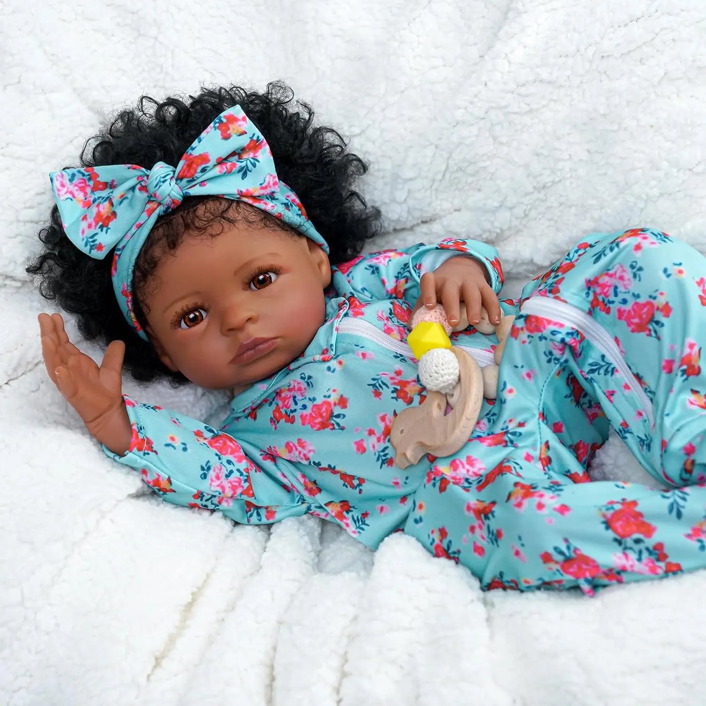 Lifelike Reborn Black Girl- 18-Inch Realistic Newborn Real Life Baby Dolls with Clothes and Toy Gift for Kids Age 3+ - The Kings Lots