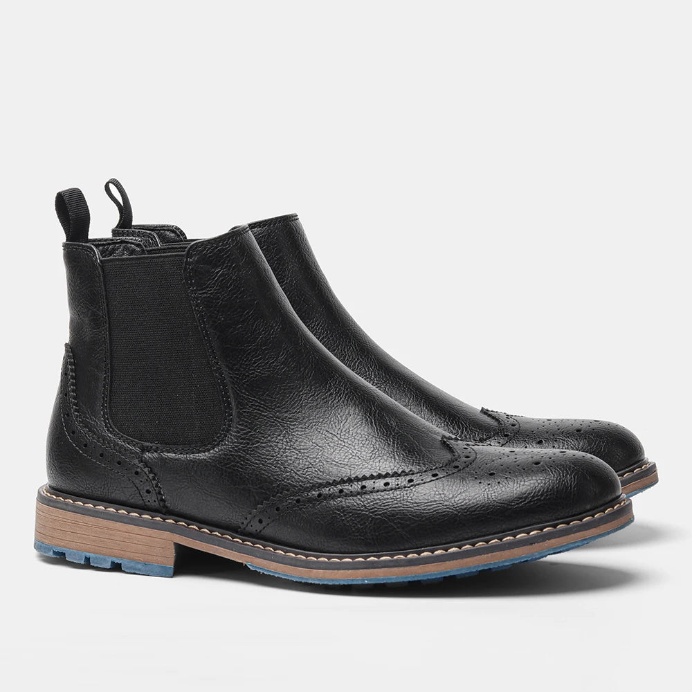 Size 8-13 Retro Men Boots 2025 Fashion Comfortable Spring Leather Boots - The Kings Lots