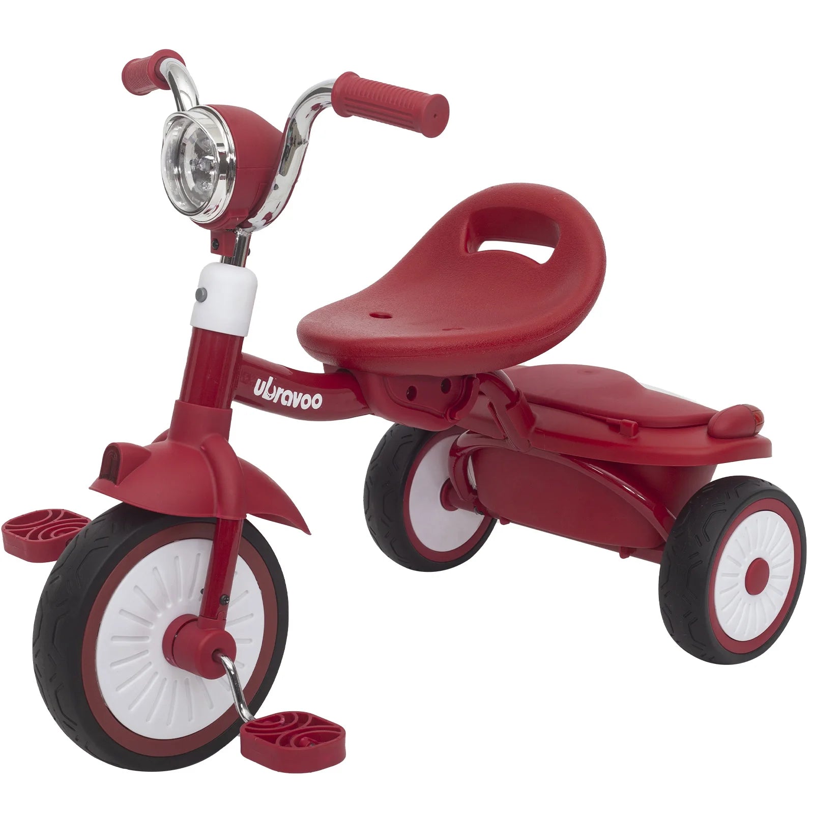 UBRAVOO Baby Foldable Tricycle Trike with Pedals,Unique PU Wheels with Elasticity Shock-absorbing Effect,Cool Lights,1-5 Years - The Kings Lots