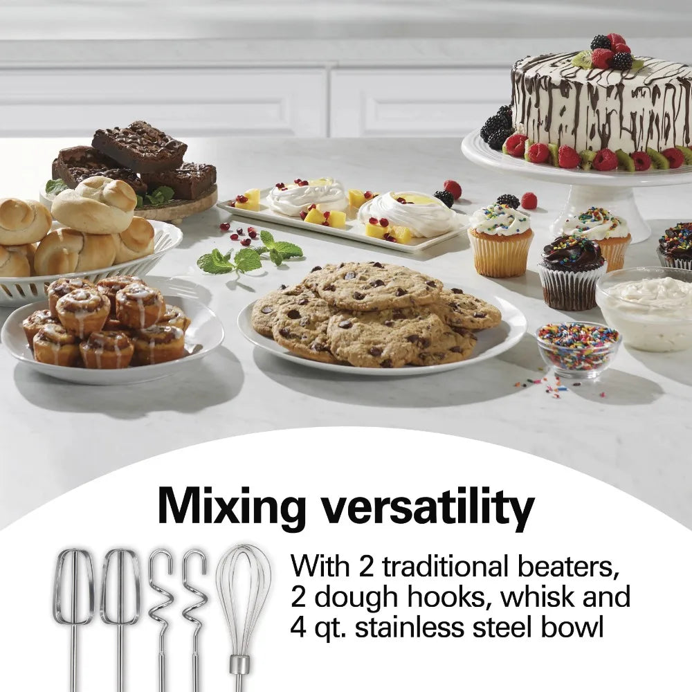 Classic Stand Mixer 4 Quart Stainless Steel Bowl Red