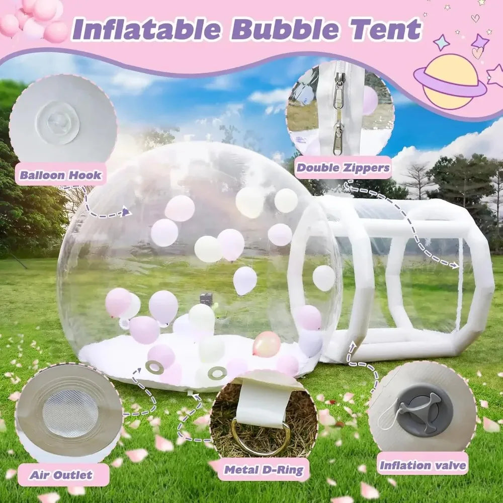 10FT Inflatable Bubble House Dome for Kids with Tunnel - The Kings Lots