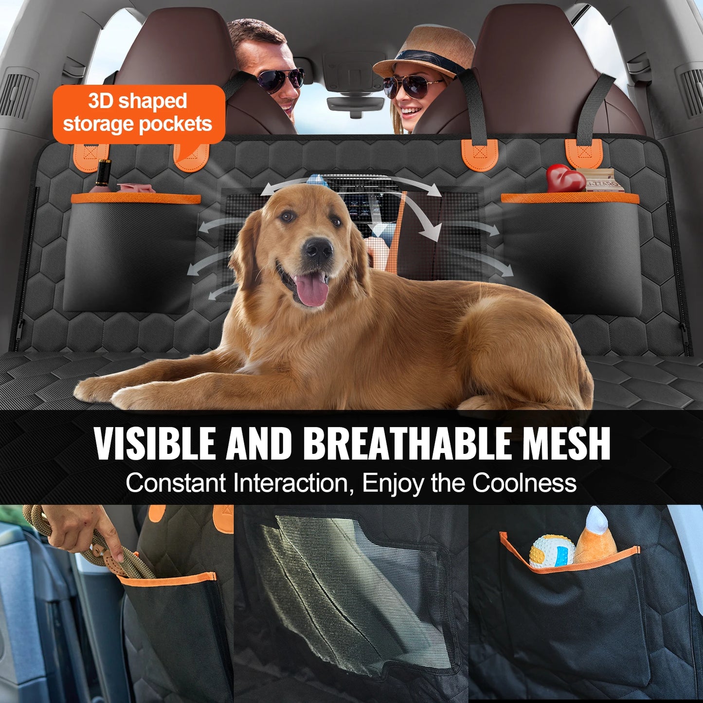 VEVOR Back Seat Extender Dog Car Seat Cover Supports 350lbs - The Kings Lots