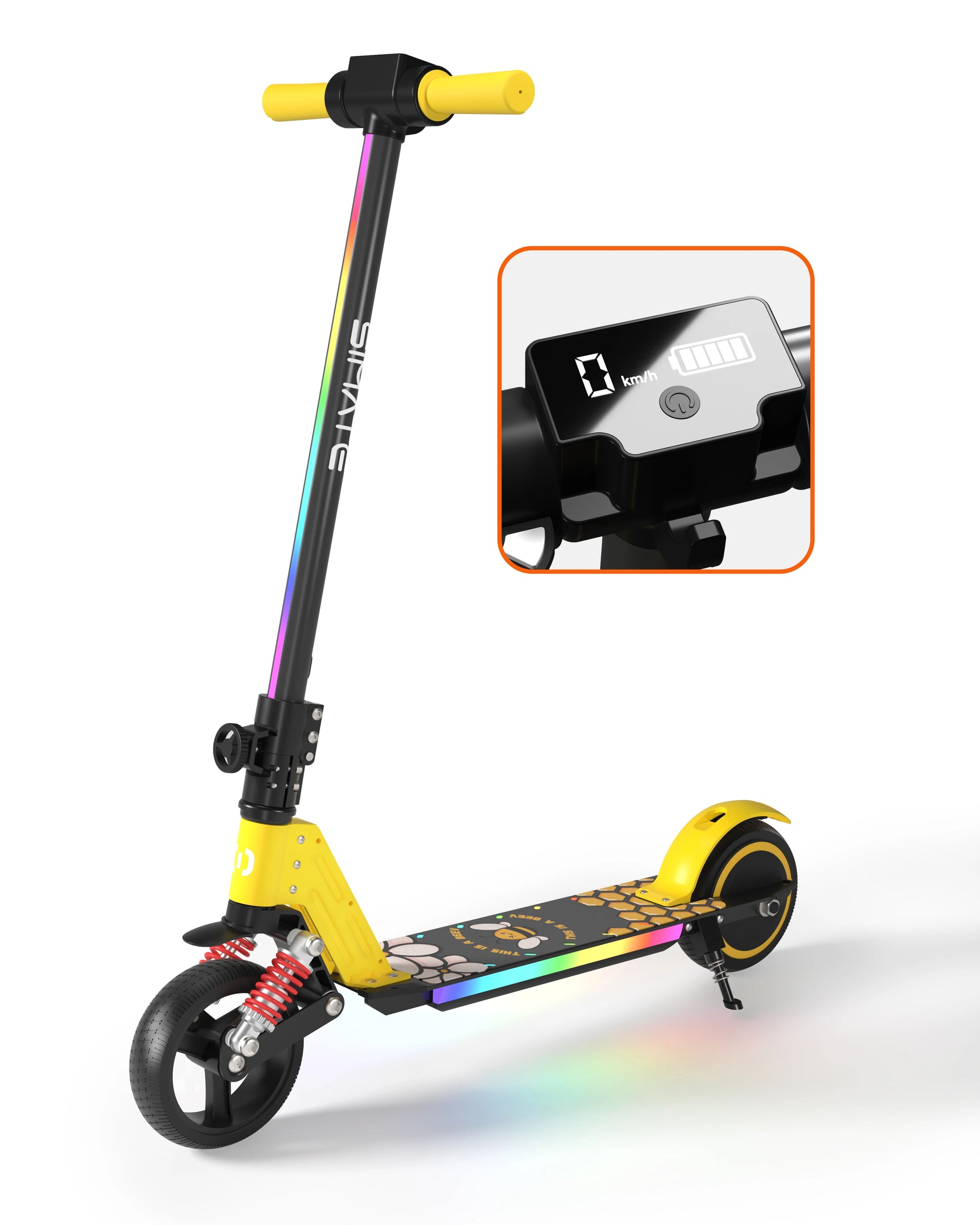 New Version S5 Kids Electric Scooter 24V/2.5Ah Battery 130W Motor Max Speed 14km/h with Suspension 6.5 Inch Tires Max Rang 8KM - The Kings Lots