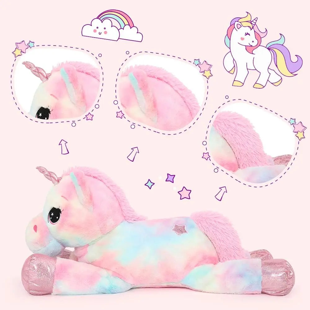 Tezituor 43in Giant Unicorn Plush Toys,Big Rainbow Pink Unicorn Stuffed Animals for Children,Great Unicorns Gifts for Girls - The Kings Lots