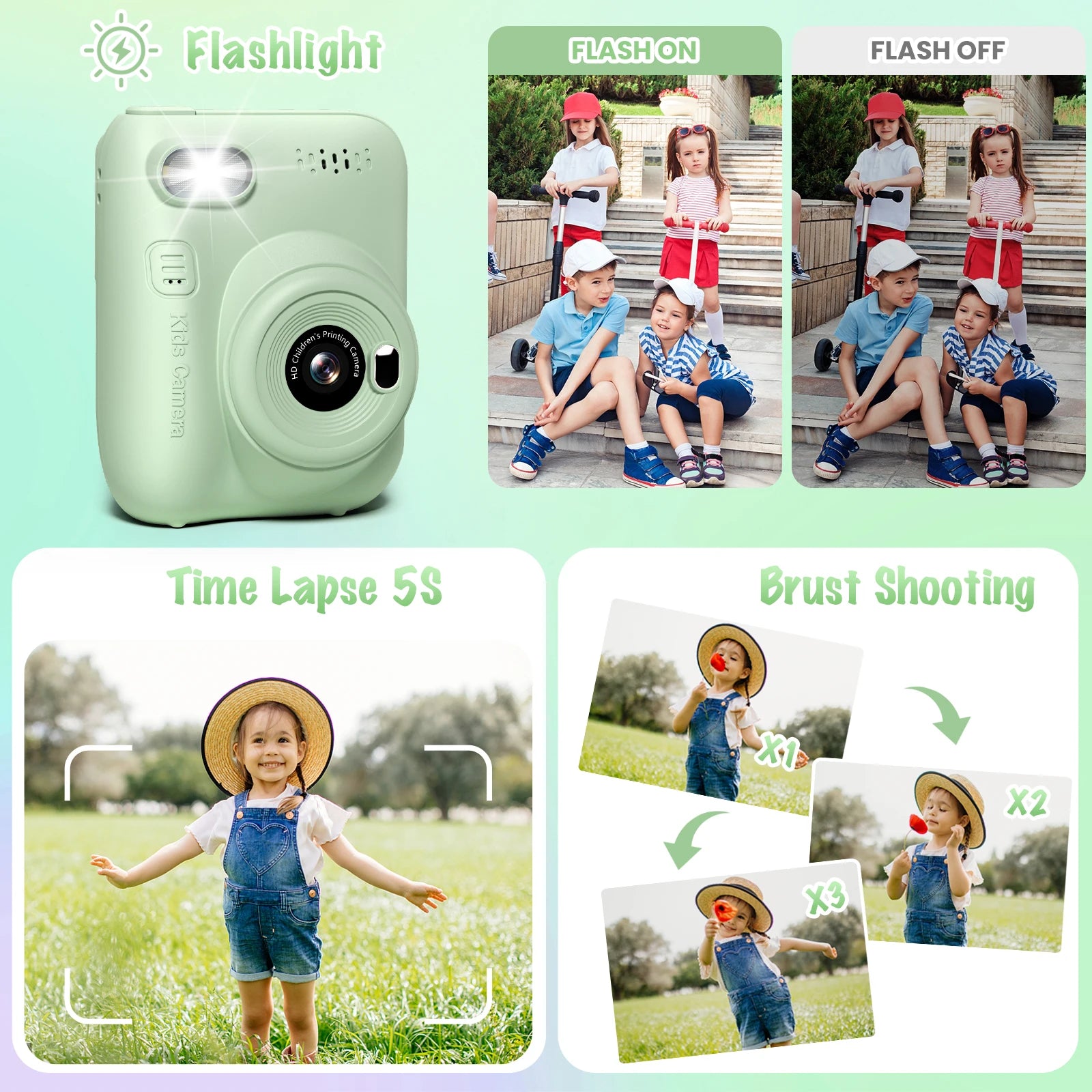 Gofunly Kids Instant Print Camera 3.0 Mini Digital Camera - The Kings Lots