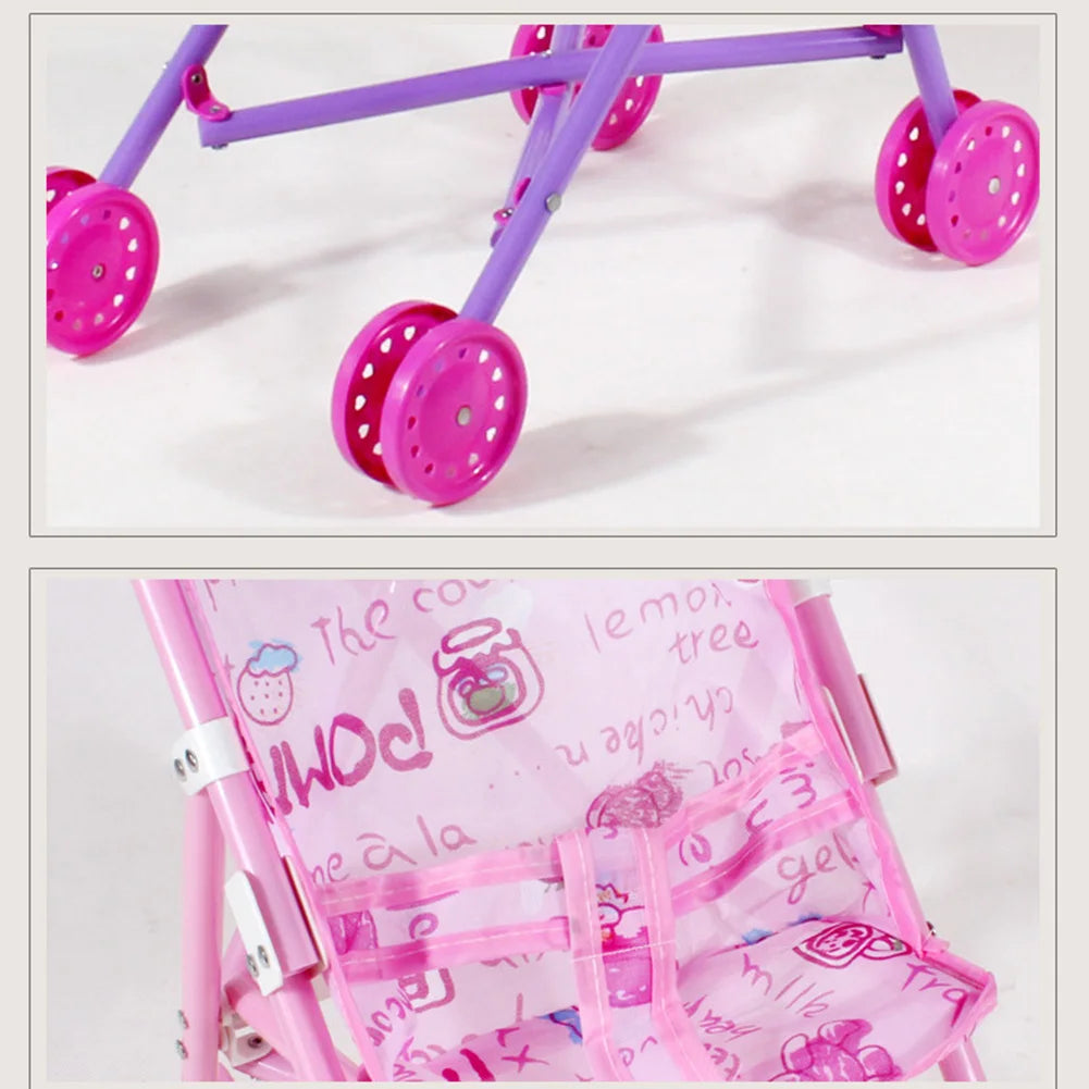 Foldable Baby Stroller for Dolls with 10 Inch Doll Toy Stroller for Baby Dolls for Babies Infants Toddlers Girls Kids