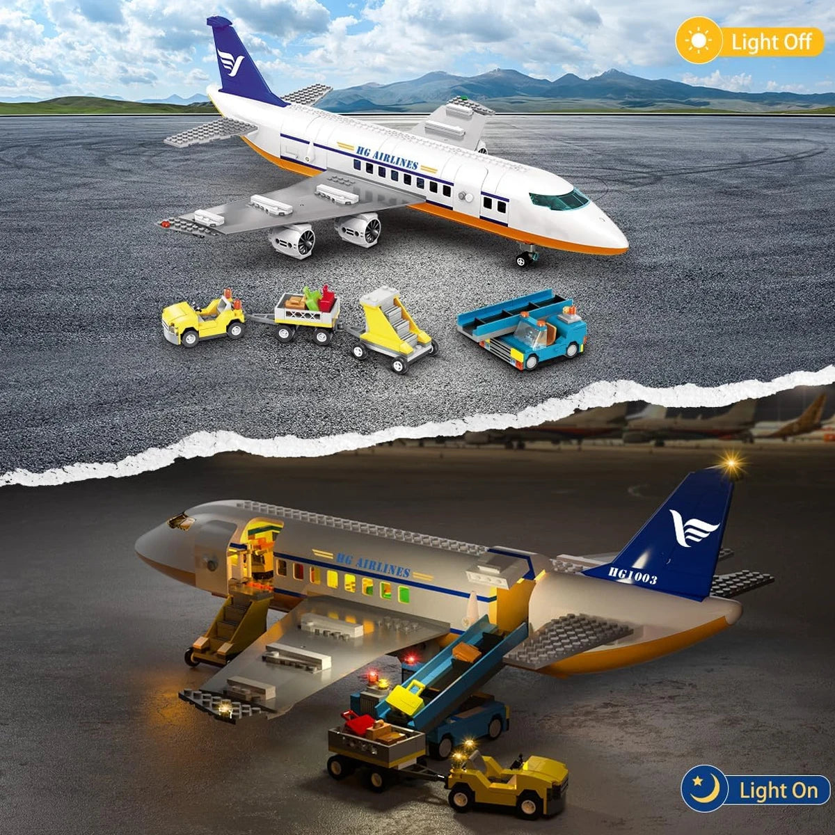 HOGOKIDS Airplane Building Set with LED for Kids Age 6+ - The Kings Lots