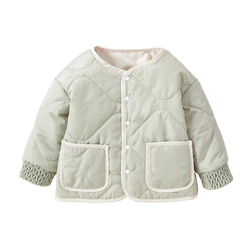 Kids Quilted Puffer Jacket with Hood and Zipper Closure Warm Winter Coat for Boys and Girls Outdoor Outerwear with Pockets - The Kings Lots