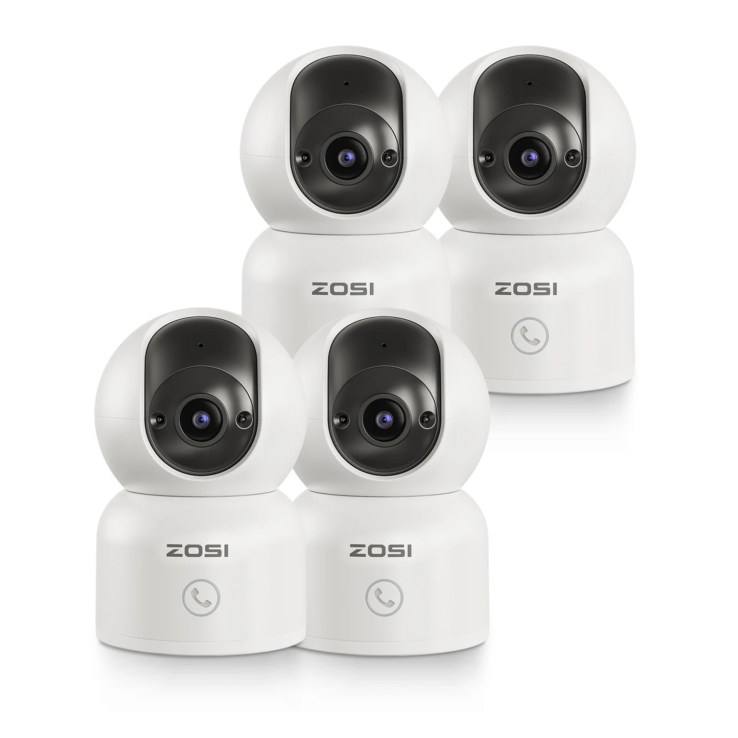 ZOSI 360° Smart Home Security Camera PTZ Auto Tracking Baby Monitor AI Panoramic HD Night Vision Indoor WiFi Surveillance Camera - The Kings Lots