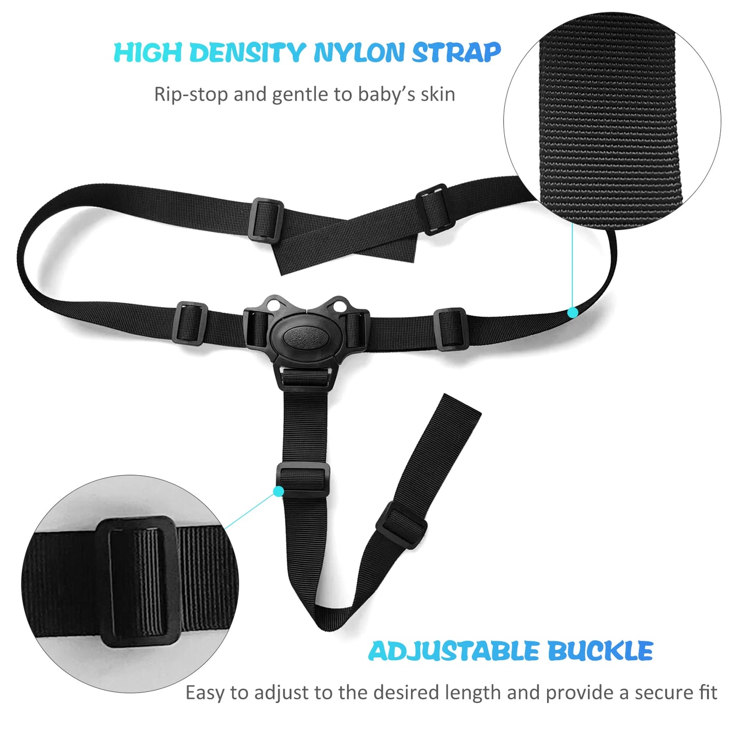 Baby Safety Belt Adjustable 3 Point Harness Baby High Chair Straps Seat Belts For Child Kid Stroller High Chair