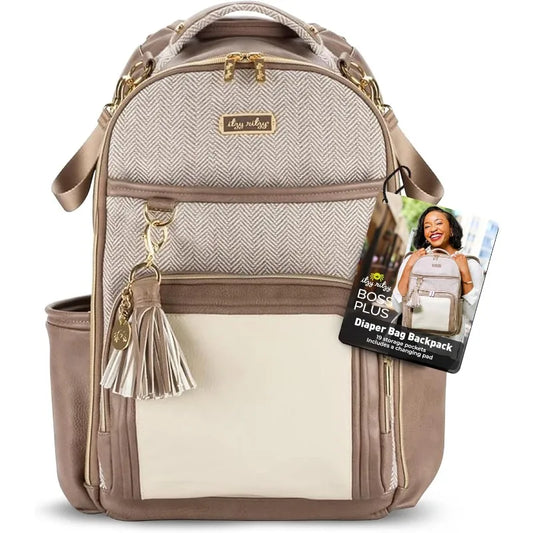Diaper Bag Backpack – Large Capacity  Plus Baby Backpack Diaper Bag Featuring 19 Pockets, Changing Pad, Stroller