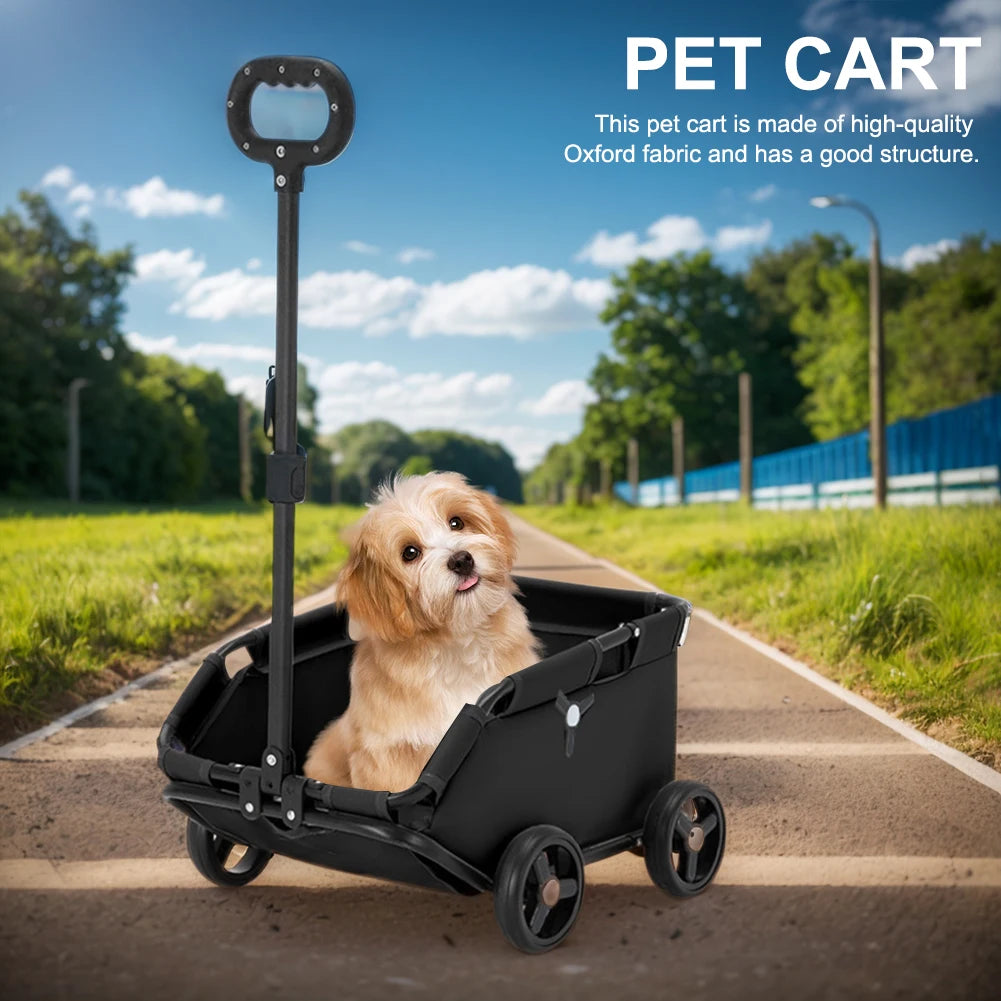 Folding Dog Stroller 4 Wheels Teddy Baby Stroller for Traveling Rolling Cat Carrier Pet Carriage for Travelling Shopping Walking
