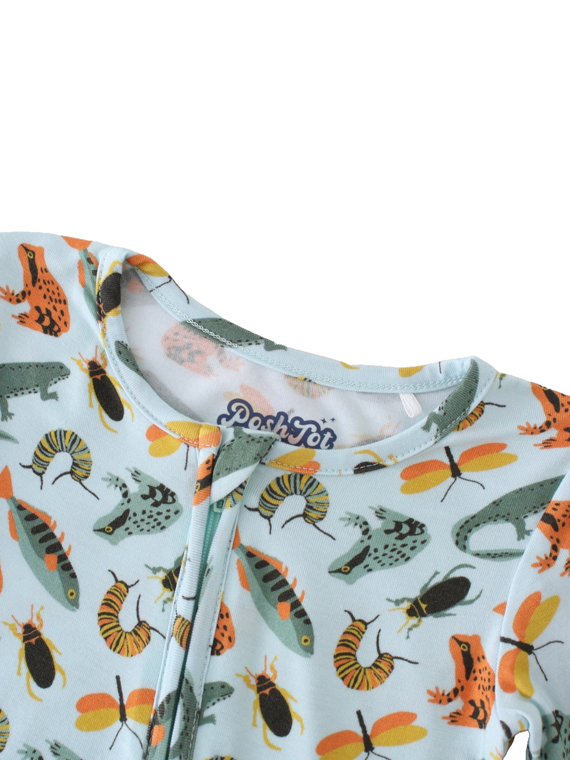 POSHTOT Crocodile print bamboo fiber baby long sleeve.  Baby pajamas two-way zipper 0-2 years romper. - The Kings Lots