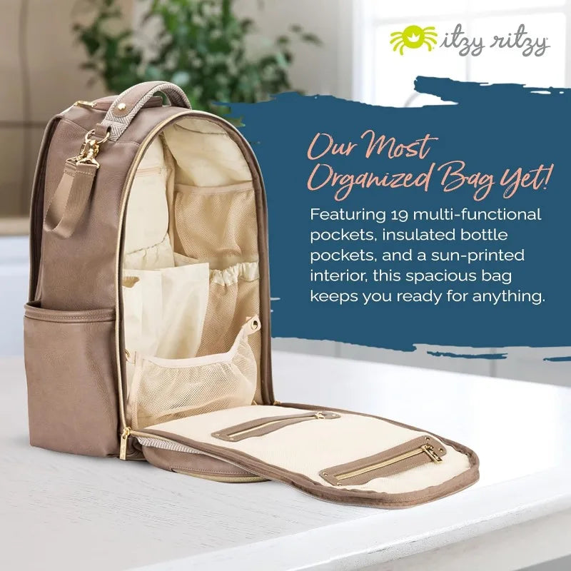 Diaper Bag Backpack – Large Capacity  Plus Baby Backpack Diaper Bag Featuring 19 Pockets, Changing Pad, Stroller