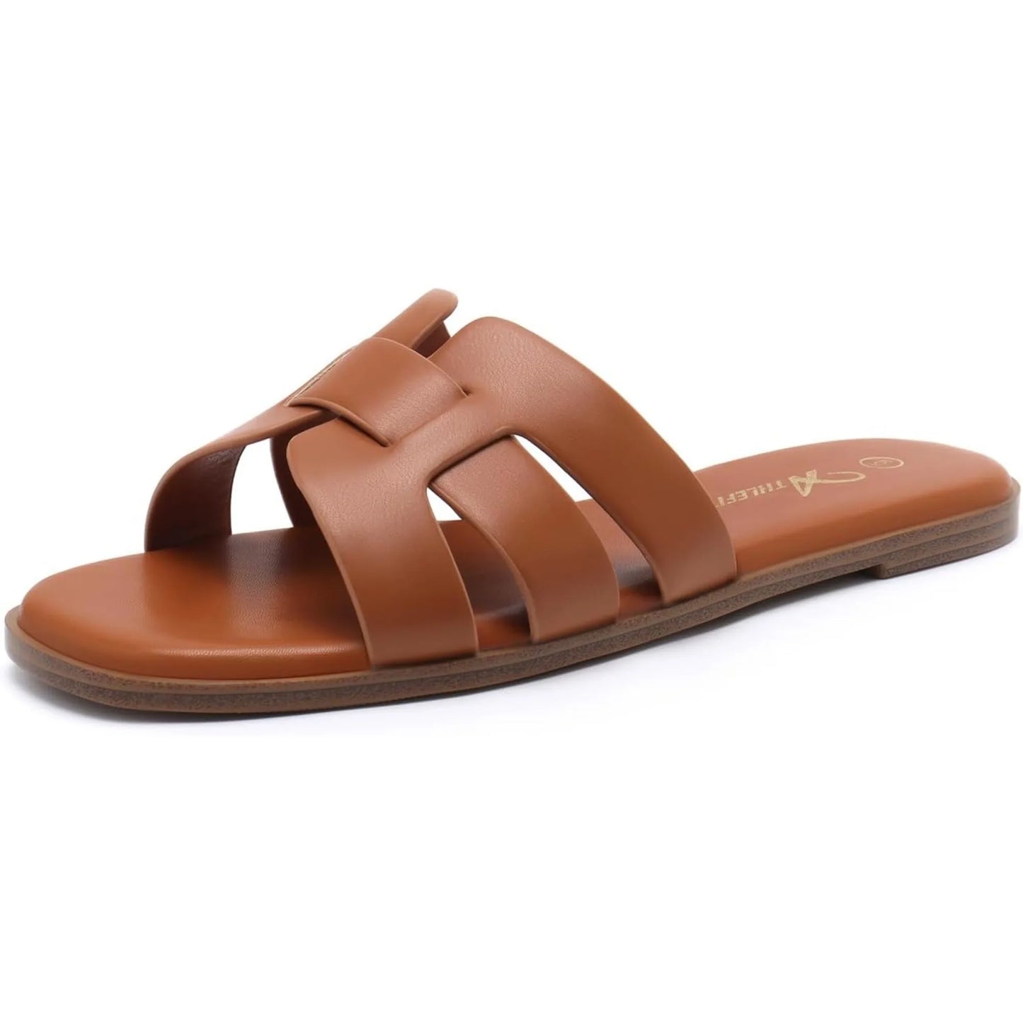 Women's Flat Sandals Dressy Summer Square Open Toe Slip On - The Kings Lots