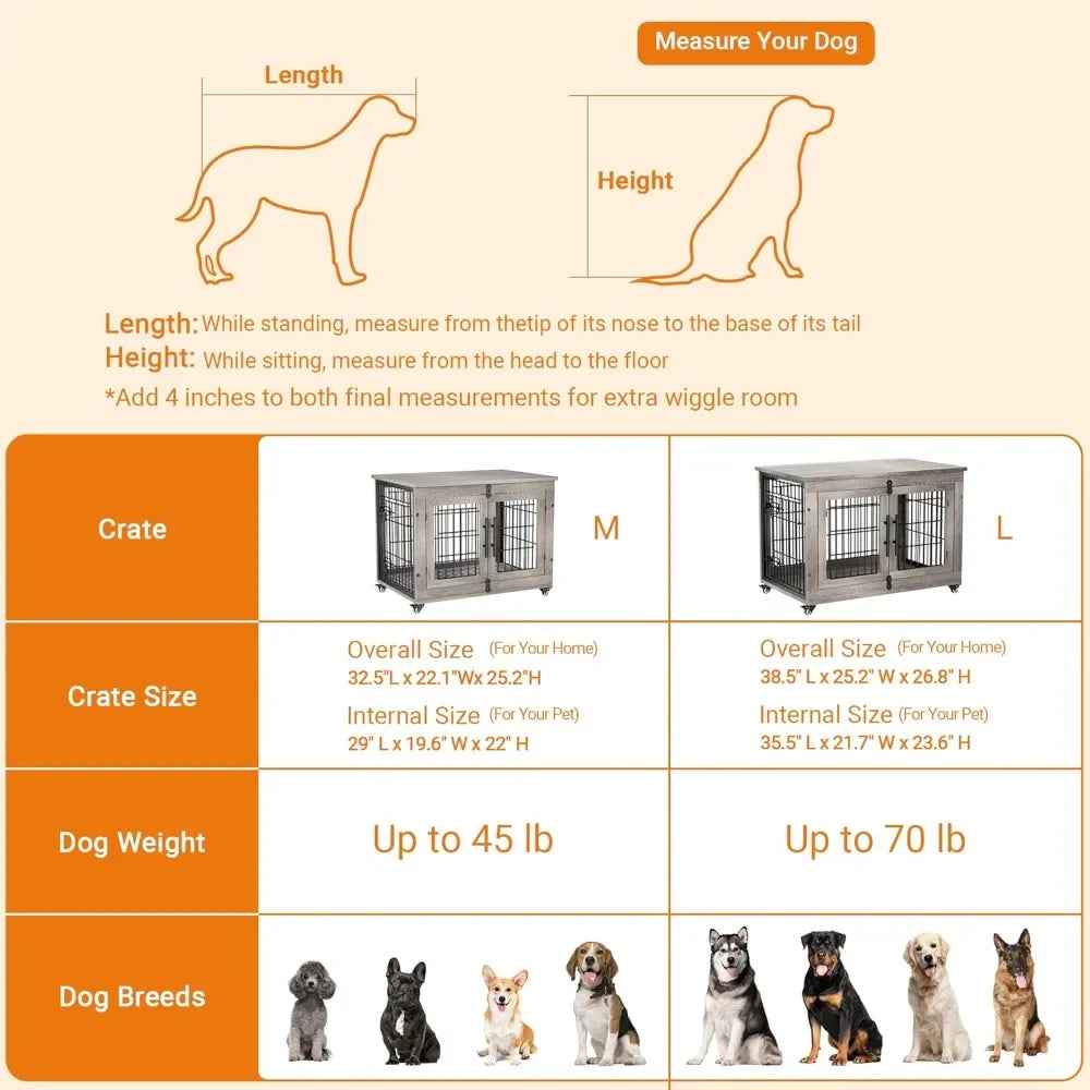 Dog Crate Furniture for Medium Dogs, Indoor Kennel Style
