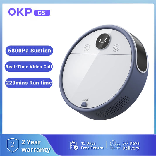 OKP C5 Robot Vacuum Cleaner with Real-Time Video Call - The Kings Lots