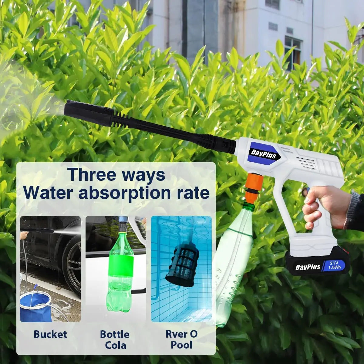 DayPlus Electric High Pressure Washer Rechargeable Car Wash Gun - The Kings Lots