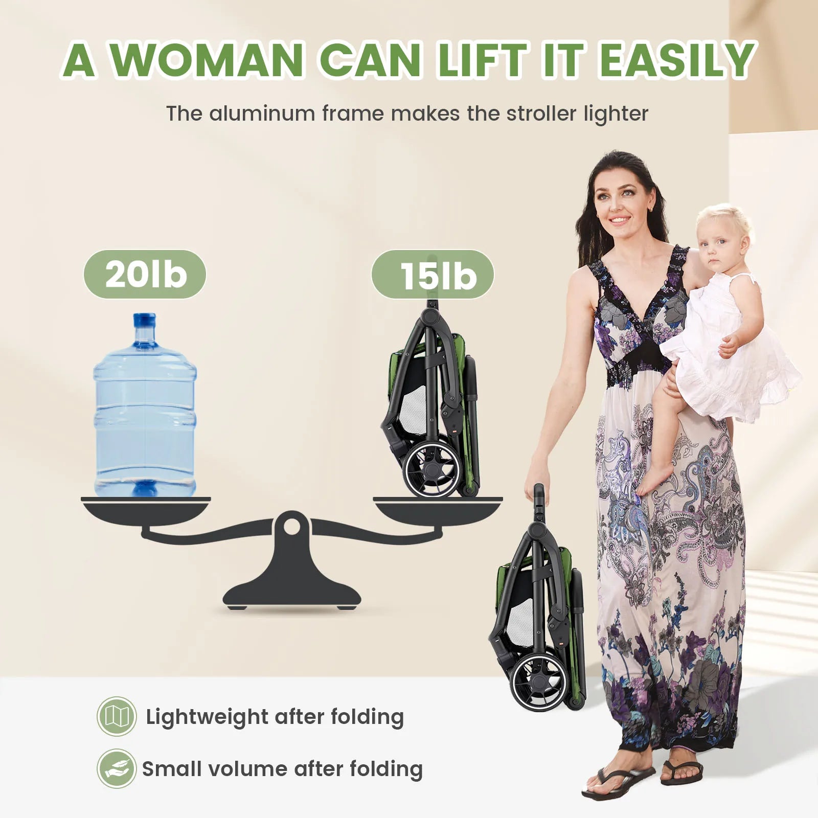 High View Portable Baby Stroller Compact Lightweight Travel Stroller for Babies & Toddlers With 360°Swivel Seat - The Kings Lots