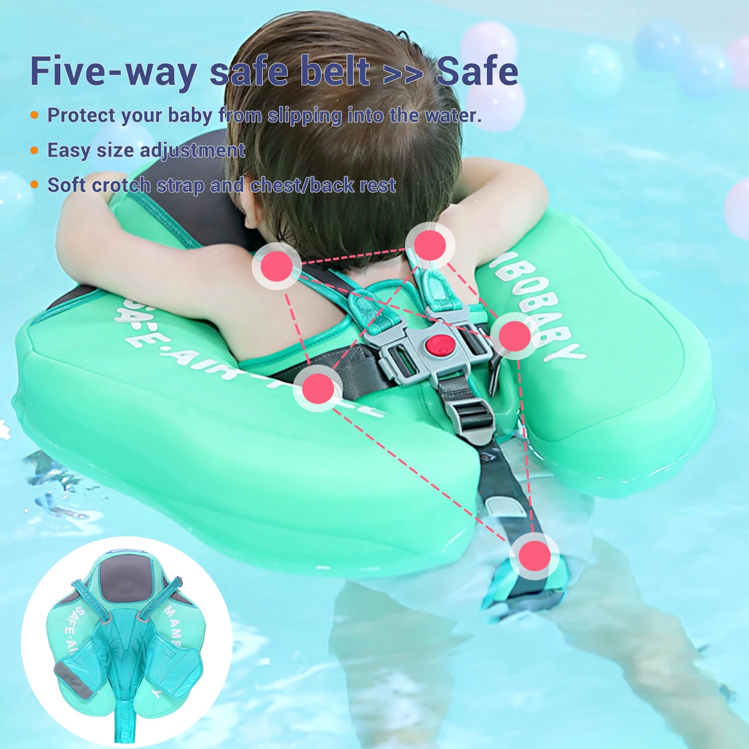 Mambobaby Baby Float with Sunshade Canopy and Crotch Strap - The Kings Lots