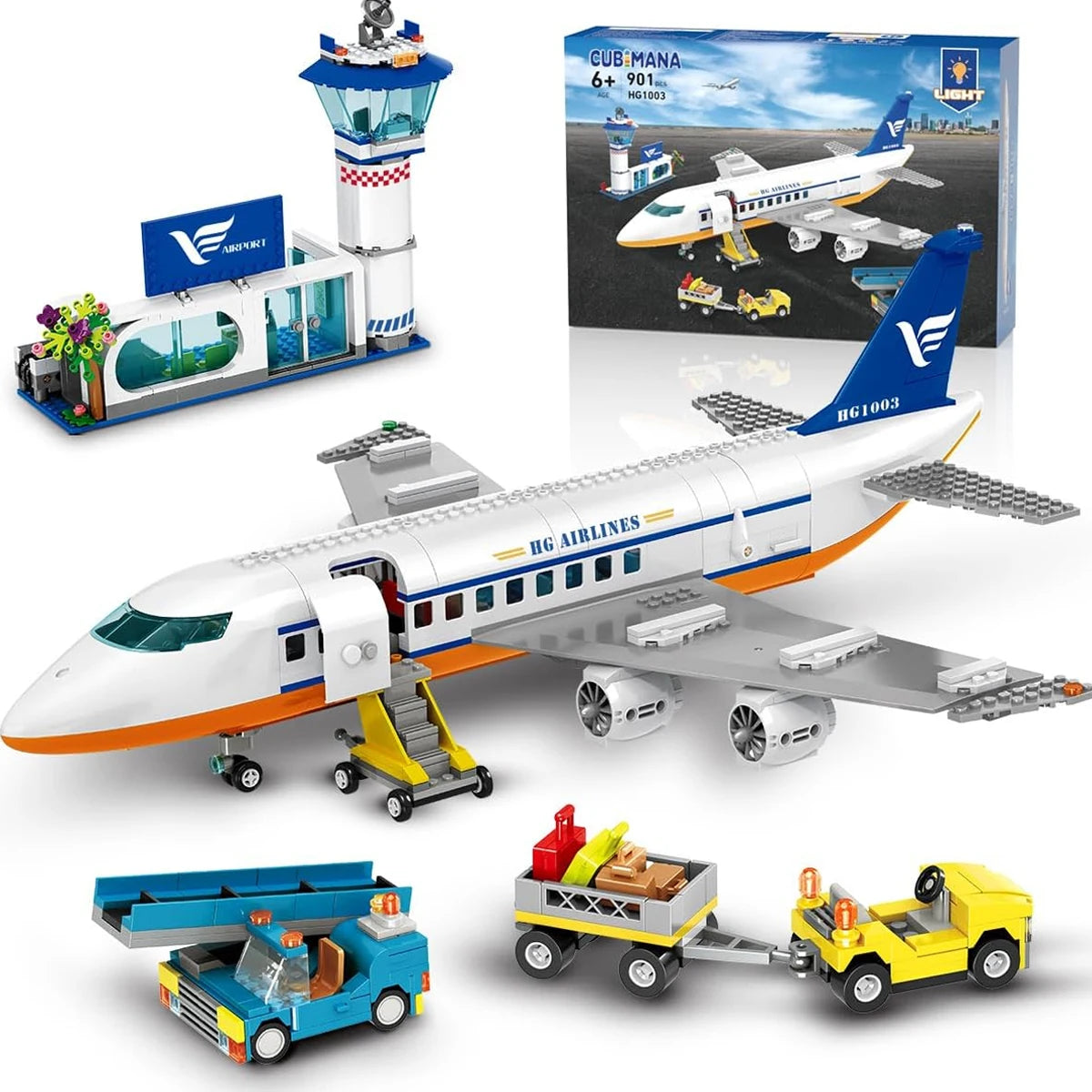 HOGOKIDS Airplane Building Set with LED for Kids Age 6+ - The Kings Lots