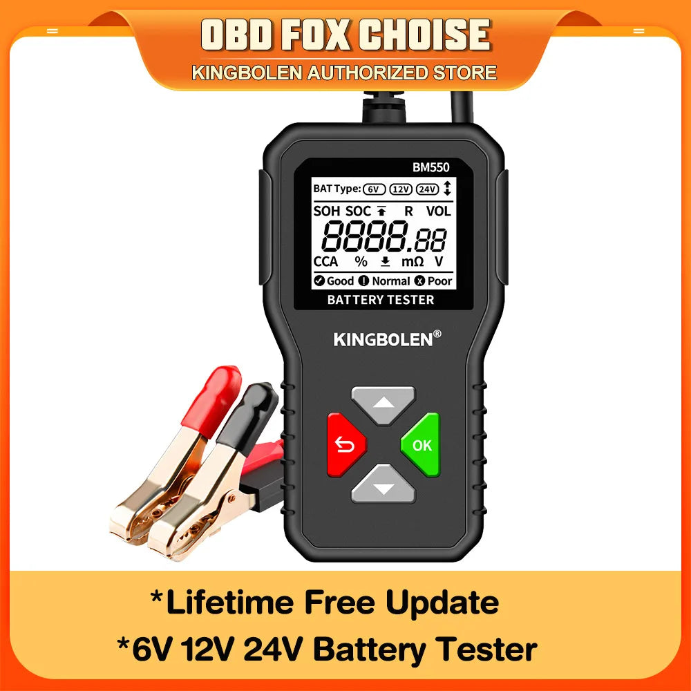 BM550 Car Battery Tester 6V 12V 24V 100 to 2000 CCA Analyzer - The Kings Lots