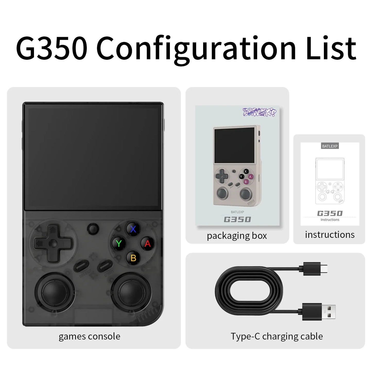 BATLEXP G350 Handheld Game Console Retro Portable Gift - The Kings Lots