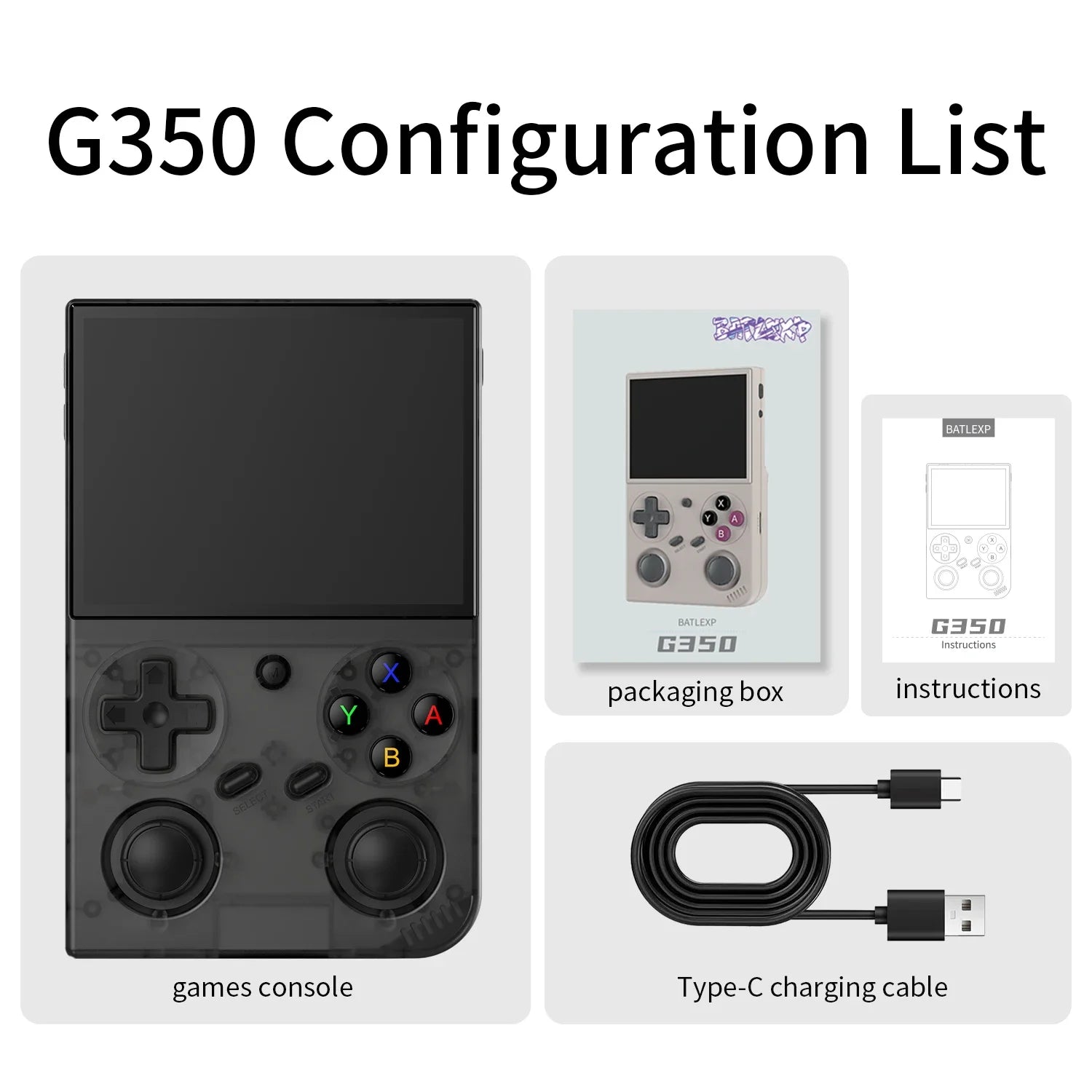 BATLEXP G350 Handheld Game Console Retro Portable Gift - The Kings Lots