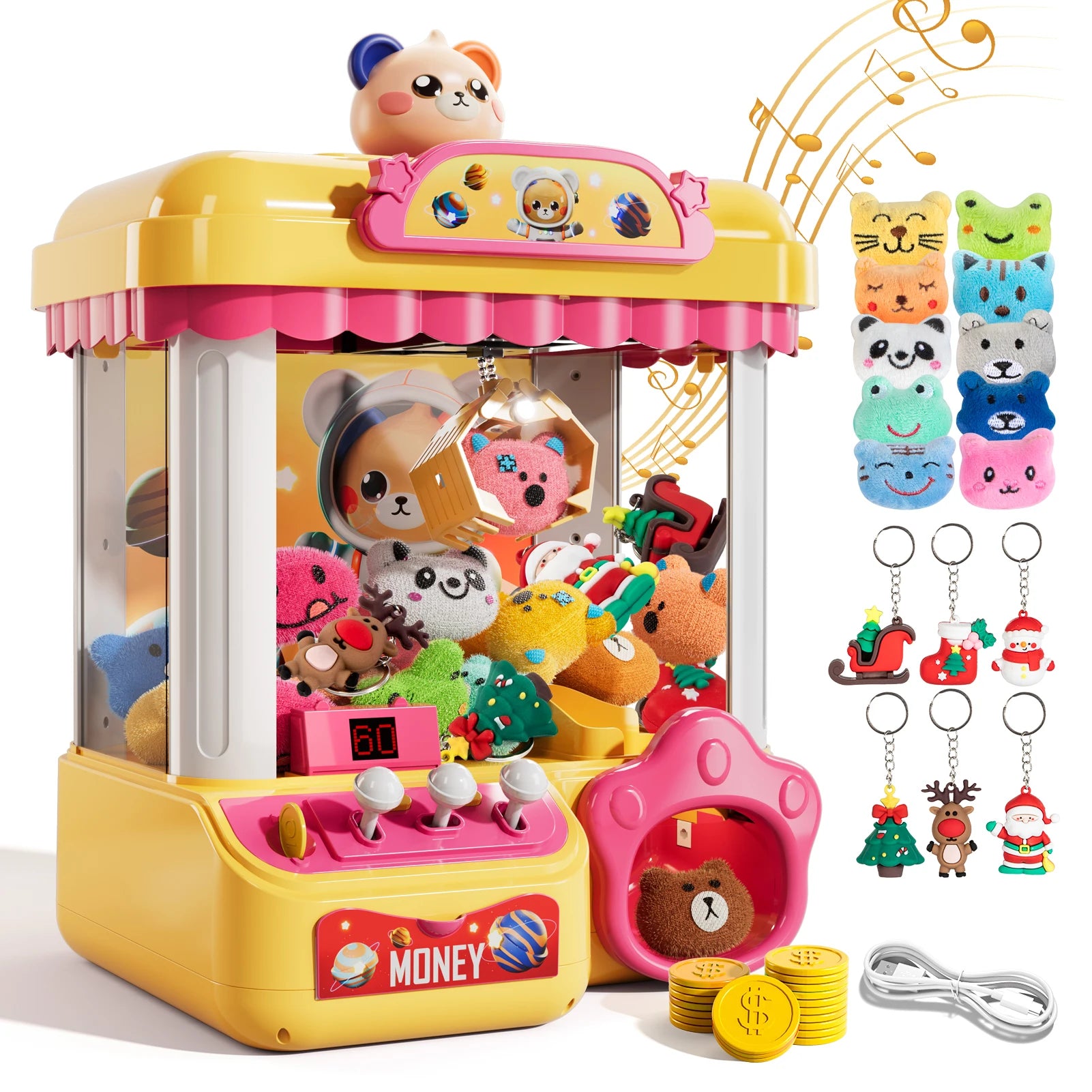 Doll Machine Claw Doll Machine Toys Kids Coin Play Game Mini Clip Doll Toys Machines Interactive Operated Birthday Gift Children - The Kings Lots