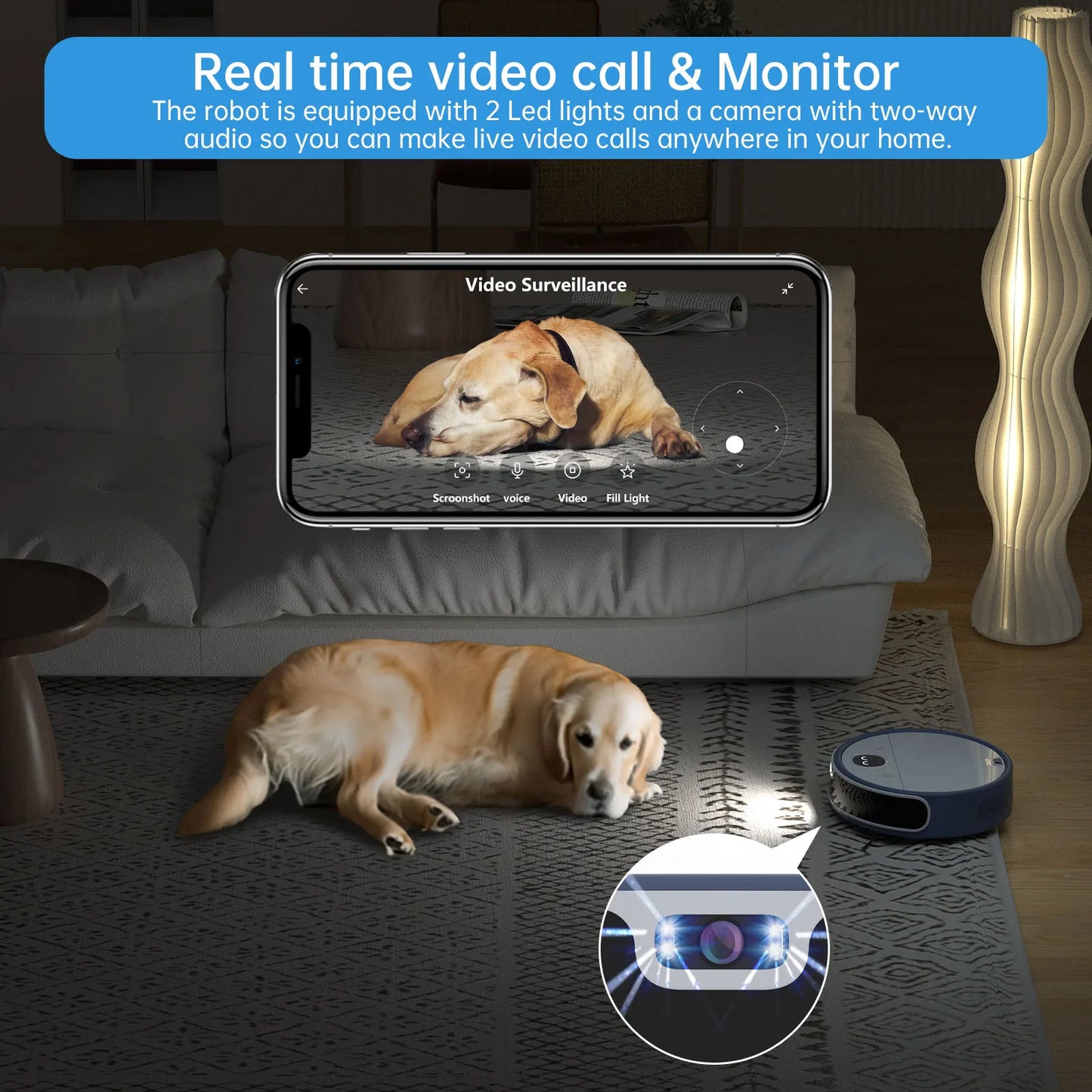 OKP C5 Robot Vacuum Cleaner with Real-Time Video Call - The Kings Lots