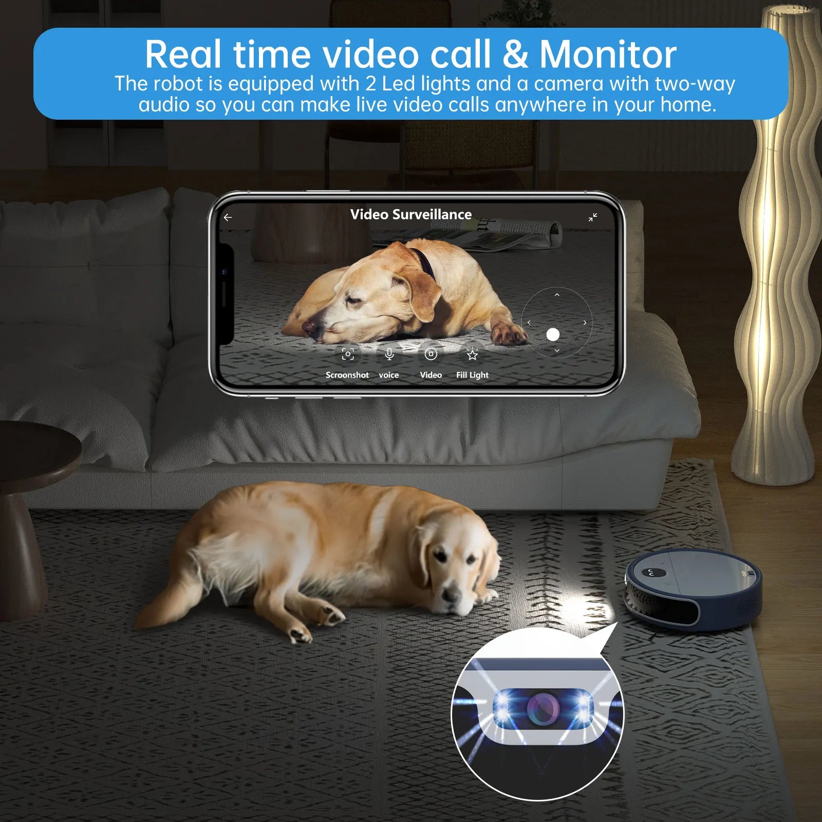 OKP C5 Robot Vacuum Cleaner with Real-Time Video Call - The Kings Lots