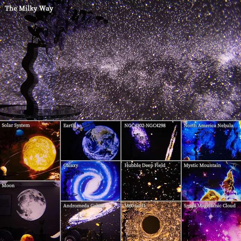 Night Light Galaxy Projector Rotate Planetarium Lamp For Gifts - The Kings Lots