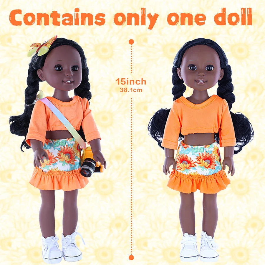 Fashionable Exquisite Girl Doll 15 Inch Birthday Gift Doll Delicate for Children Dress for Home Bedroom Simulated Decoration - The Kings Lots