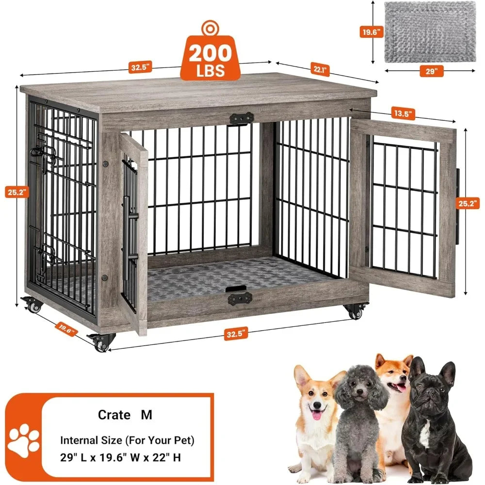 Dog Crate Furniture for Medium Dogs, Indoor Kennel Style