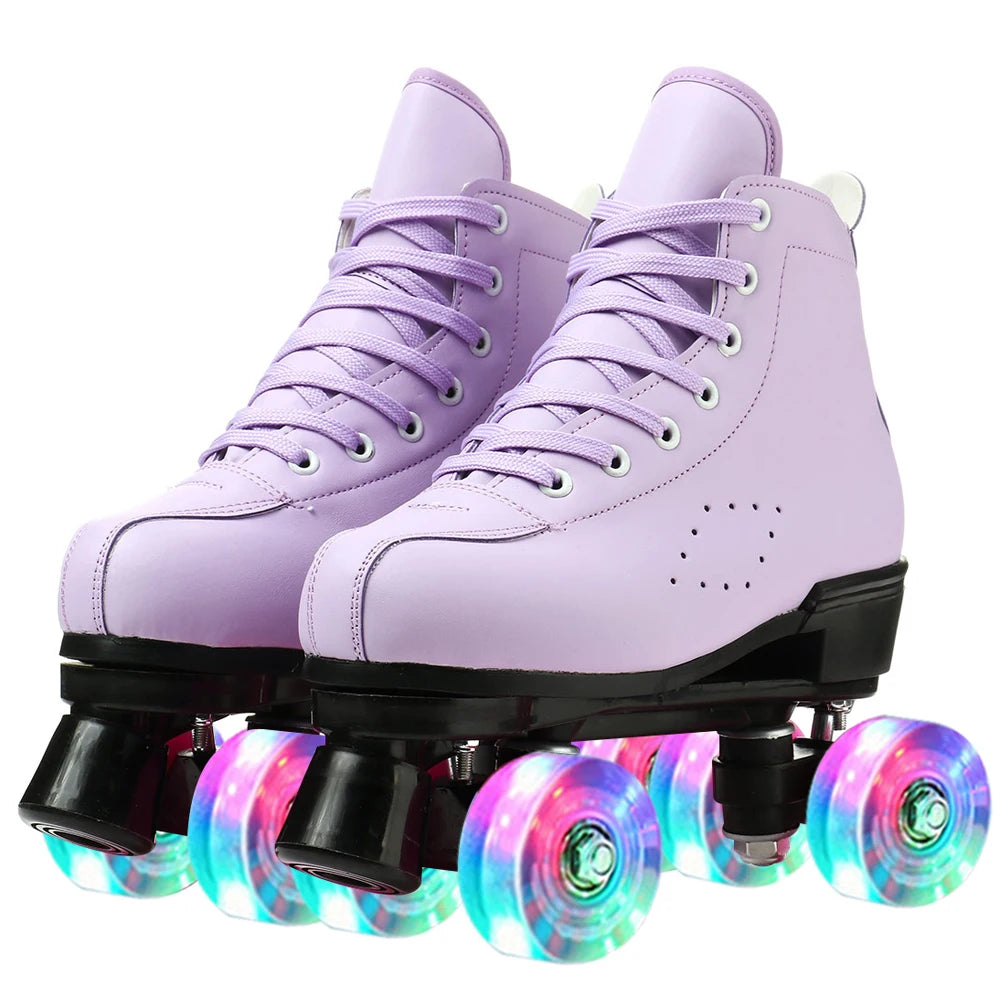 Outdoor Sneakers PU Leather Roller Skates Women 2025 Hot - The Kings Lots