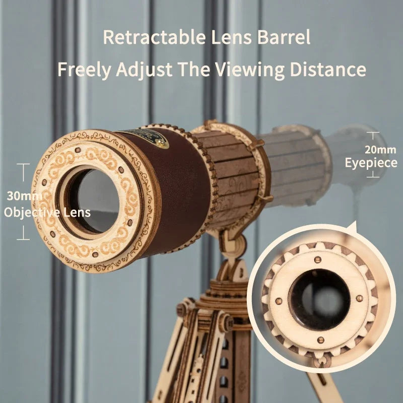 Robotime ROKR Monocular Telescope 3D Wooden Puzzle Game - The Kings Lots