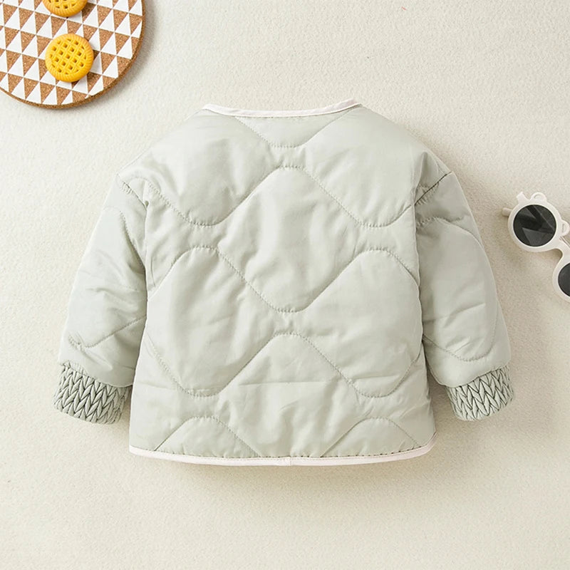 Kids Quilted Puffer Jacket with Hood and Zipper Closure Warm Winter Coat for Boys and Girls Outdoor Outerwear with Pockets - The Kings Lots