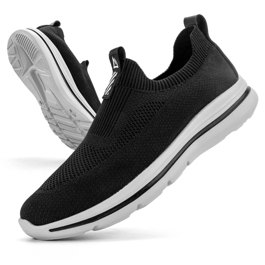 Men Sneakers Walking Shoes for Man Black Slip On Casual Shoes Athletic Lightweight Breathable Mesh Knit Running Shoes 1239 - The Kings Lots