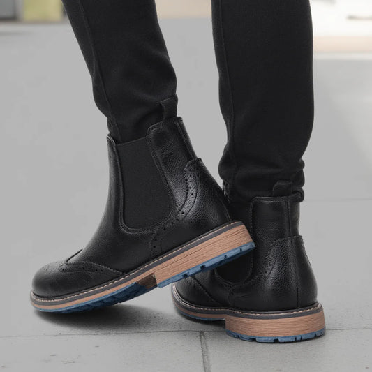 Brogue Men Chelsea Boots 2025 American Style Comfortable Fashion - The Kings Lots