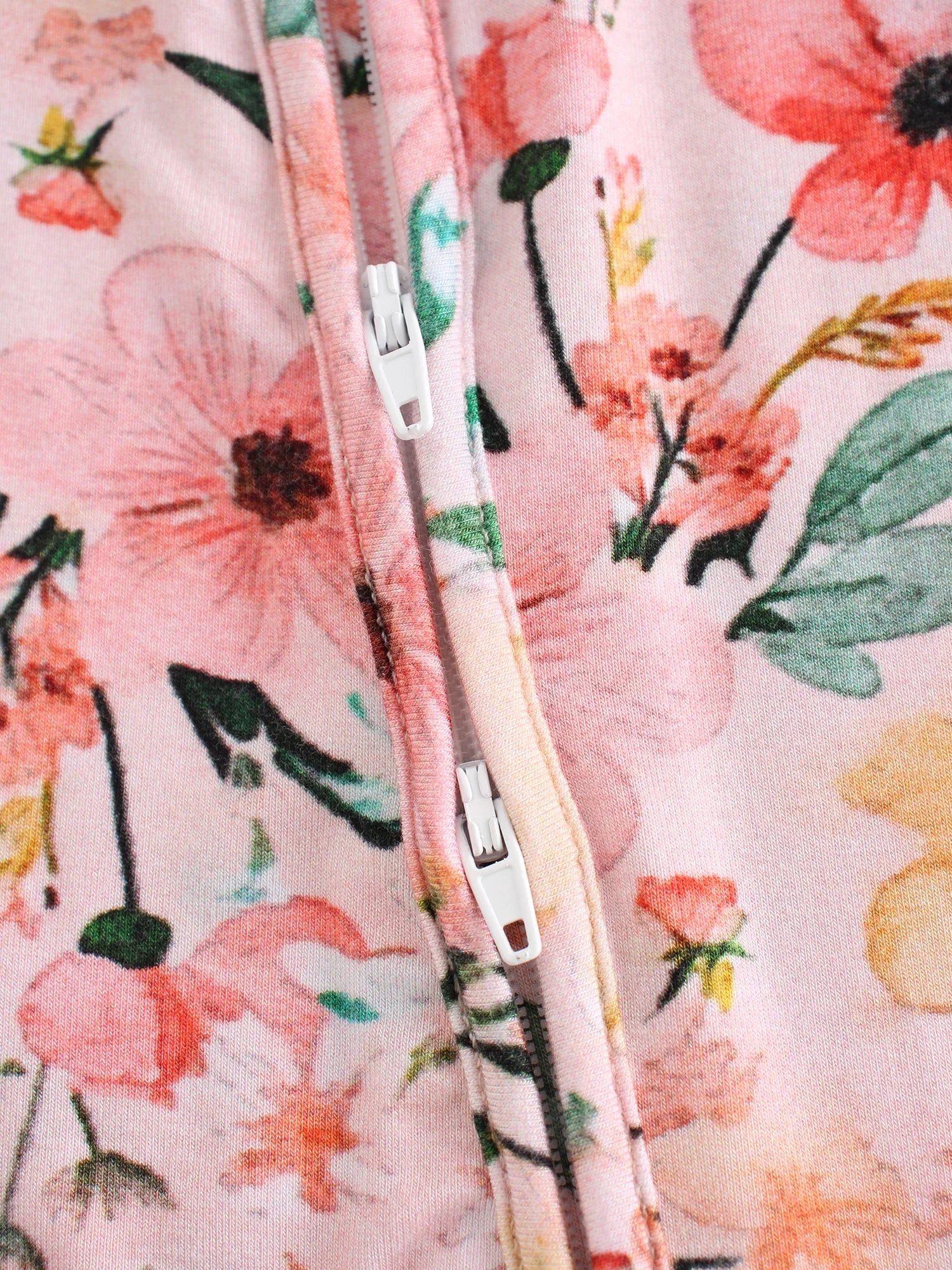 POSHTOT pink flowers pattern fiber baby long sleeve. Baby pajamas two-way zipper 0-2 years romper.Baby jumpsuit. - The Kings Lots