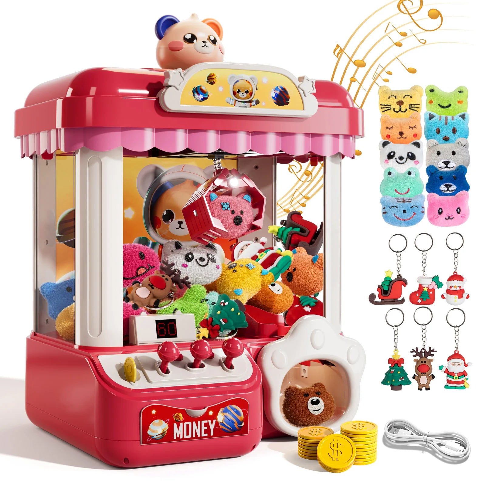 Doll Machine Claw Doll Machine Toys Kids Coin Play Game Mini Clip Doll Toys Machines Interactive Operated Birthday Gift Children - The Kings Lots