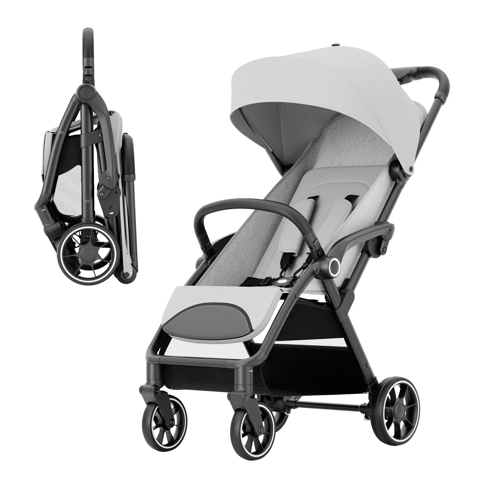 High View Portable Baby Stroller Compact Lightweight Travel Stroller for Babies & Toddlers With 360°Swivel Seat - The Kings Lots