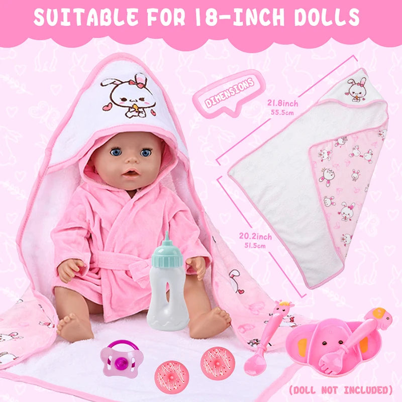 Reborn Doll Holding Blanket Rabbit Pajamas Fit For 18Inch/45Cm Baby Doll Clothes Soothing Realistic Reborns Popular Girl Gift - The Kings Lots