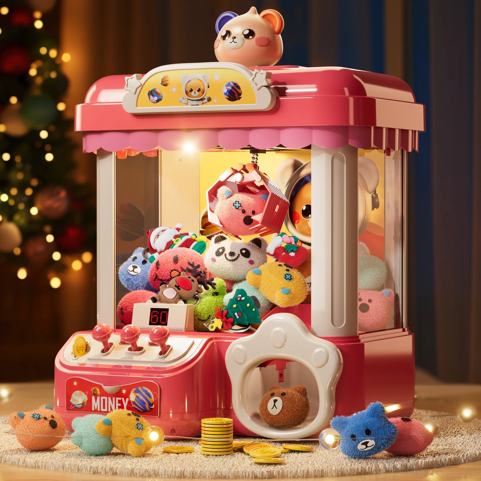 Doll Machine Claw Doll Machine Toys Kids Coin Play Game Mini Clip Doll Toys Machines Interactive Operated Birthday Gift Children - The Kings Lots