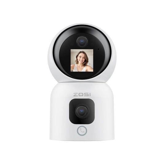 ZOSI 360° Smart Home Security Camera PTZ Auto Tracking Baby Monitor AI Panoramic HD Night Vision Indoor WiFi Surveillance Camera - The Kings Lots