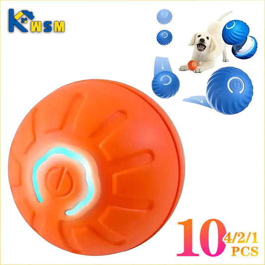1-10PCS Smart Dog Toy Ball Electronic Interactive Pet Toy Moving Ball USB Automatic Moving Bounce Suitable for Puppy Gift - The Kings Lots