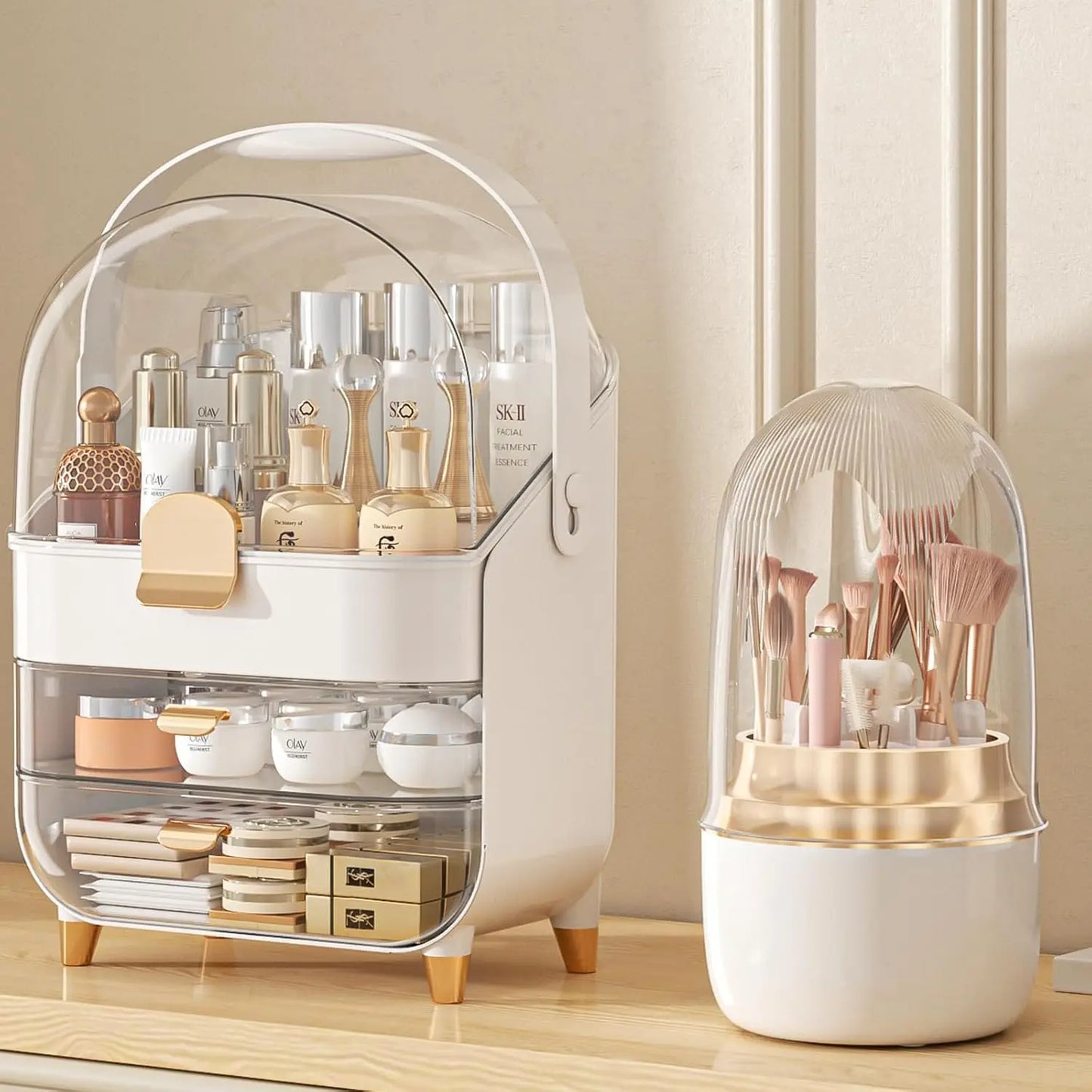 Makeup Organizer, Skincare Holder Bathroom Counter Organizer, Storage Box Cosmetic Display Cases, Teen Girl Gifts Trendy Stuff - The Kings Lots