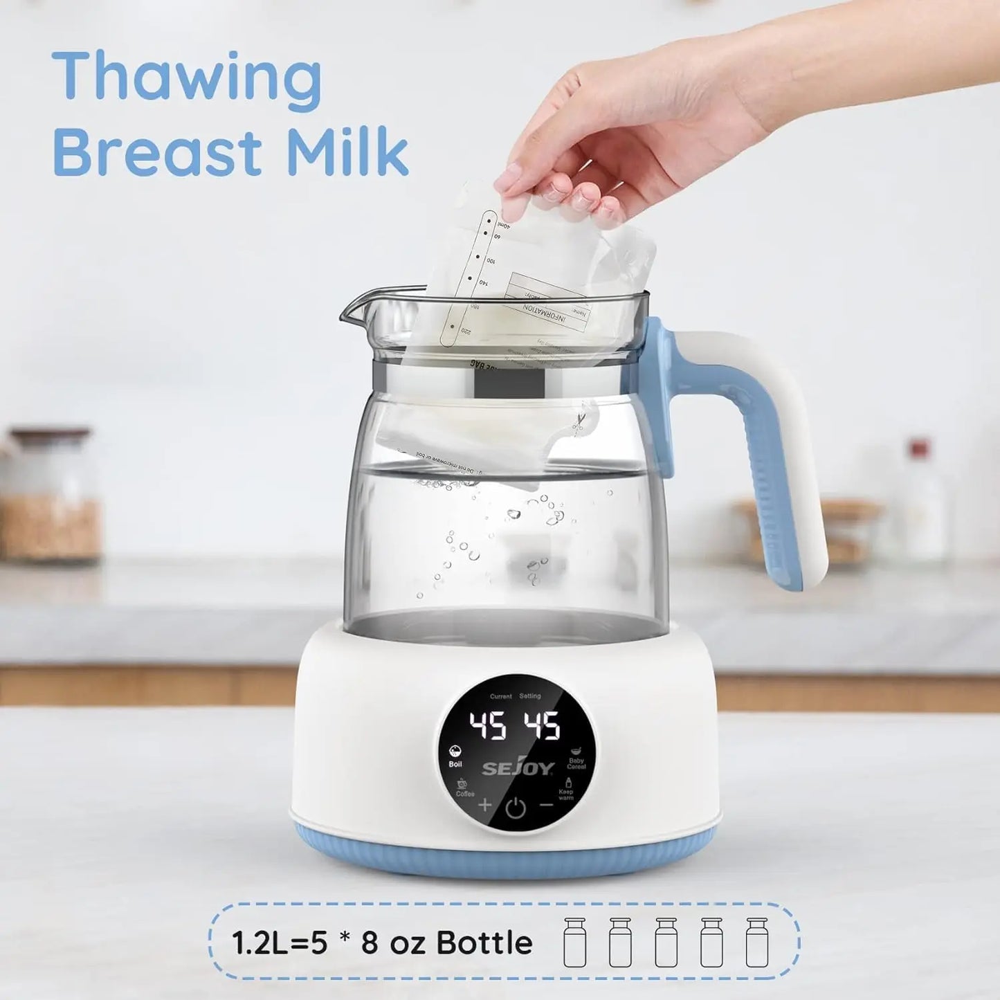 Sejoy Electric Milk Bottle Warmer  Infant Thermostatic Milk Modulator Baby Formula Kettle Automatic Warmer Feeding Bottle - The Kings Lots
