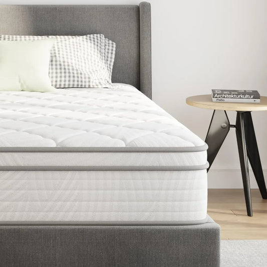 10 Inch Queen Size Mattress Hybrid with Foam and Springs - The Kings Lots